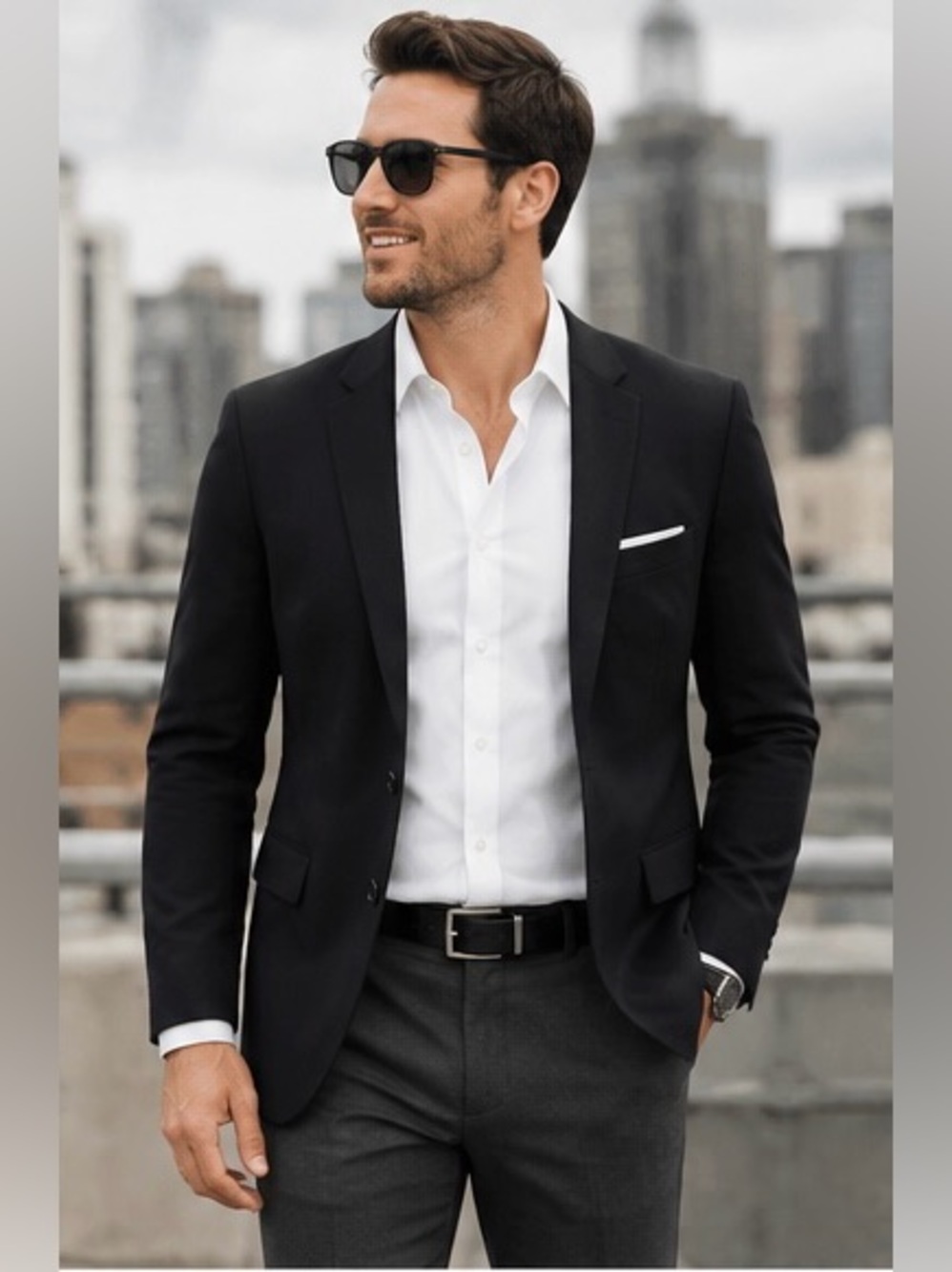 Express Performance Extra Slim Black Sportcoat Blazer – 38S
